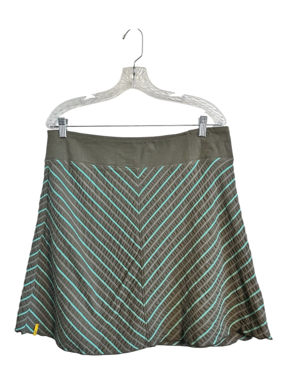 Lole Olive Skirt with Teal Chevron Stripes
